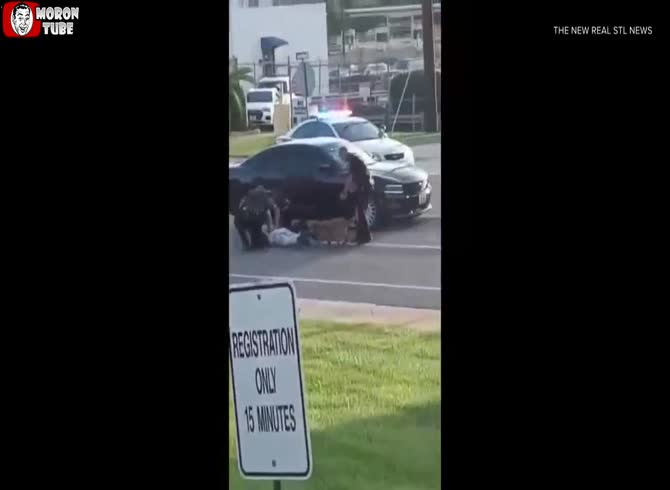 Video :When an arrested guy disobeys, cops ask their dog to attack him